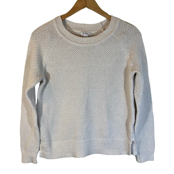 Old Navy Cream Sweater Medium Chunky Knit Long Sleeve Pullover Neutral Plain Top - Picture 1 of 4